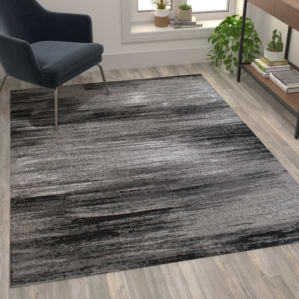 Flash Furniture Gray 5x7 Abstract Area Rug ACD-RGTRZ863-57-GY-GG